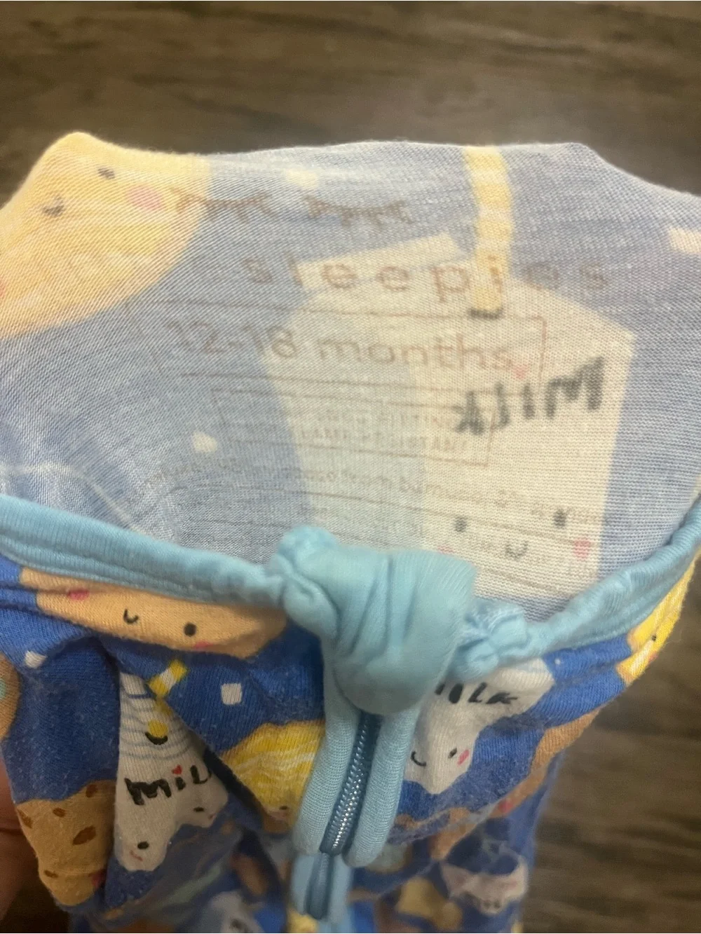 Little Sleepies Blue Cookie & Milk Footed Pajamas